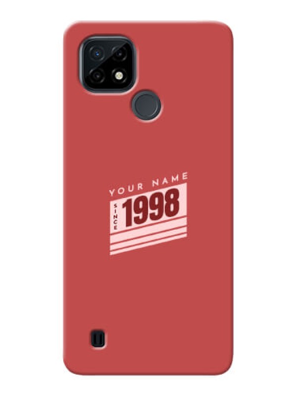 Custom Realme C21 Phone Back Covers: Red custom year of birth Design