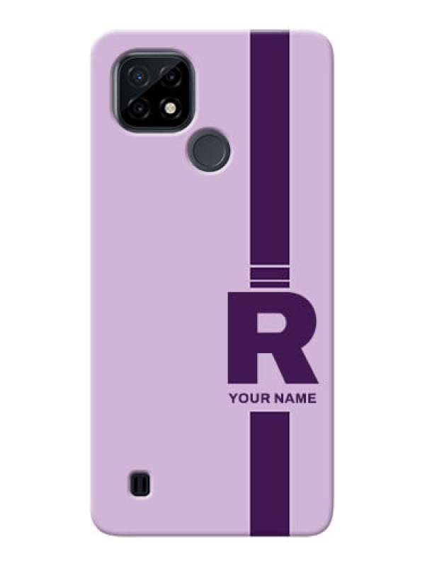 Custom Realme C21 Custom Phone Covers: Simple dual tone stripe with name Design