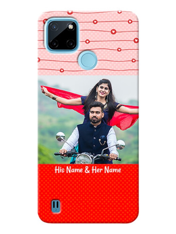 Custom Realme C21Y Custom Phone Cases: Red Pattern Case Design