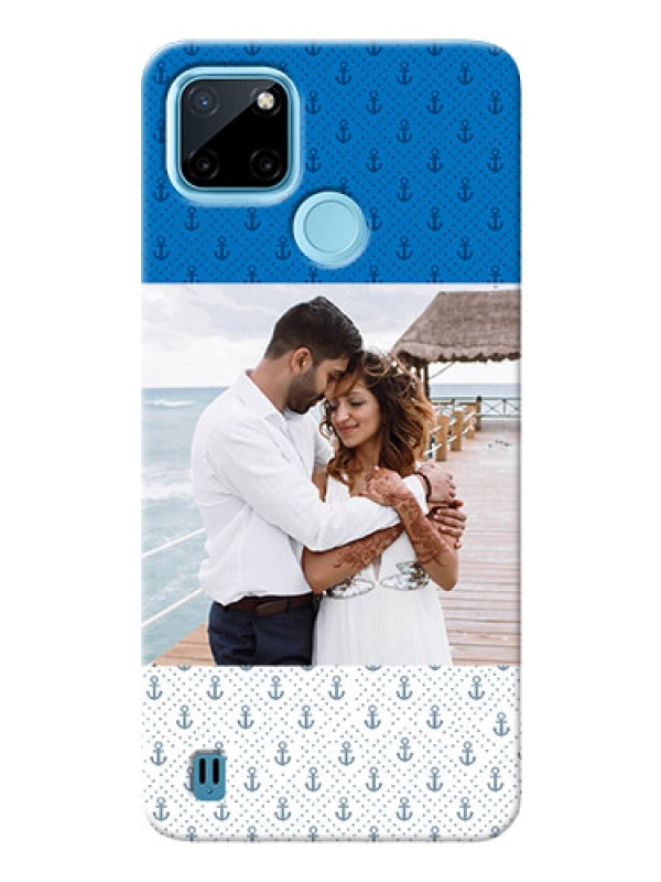 Custom Realme C21Y Mobile Phone Covers: Blue Anchors Design