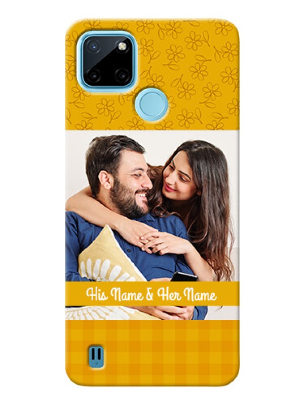 Custom Realme C21Y mobile phone covers: Yellow Floral Design