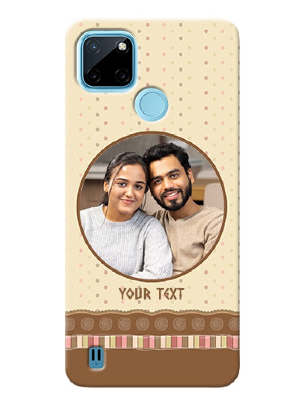 Custom Realme C21Y Mobile Cases: Brown Dotted Mobile Case Design