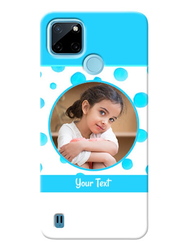 Custom Realme C21Y Custom Phone Covers: Blue Bubbles Pattern Design