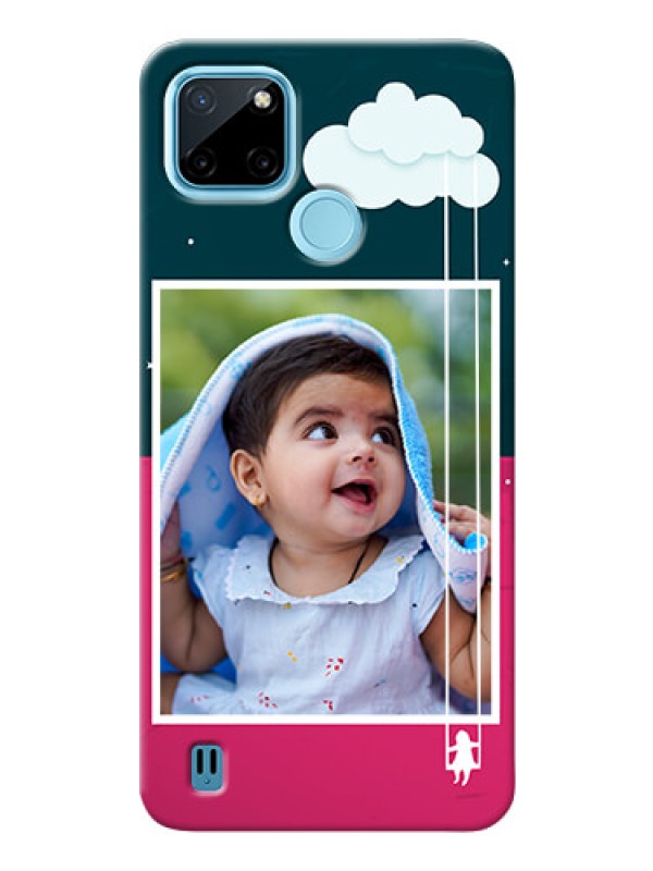 Custom Realme C21Y custom phone covers: Cute Girl with Cloud Design