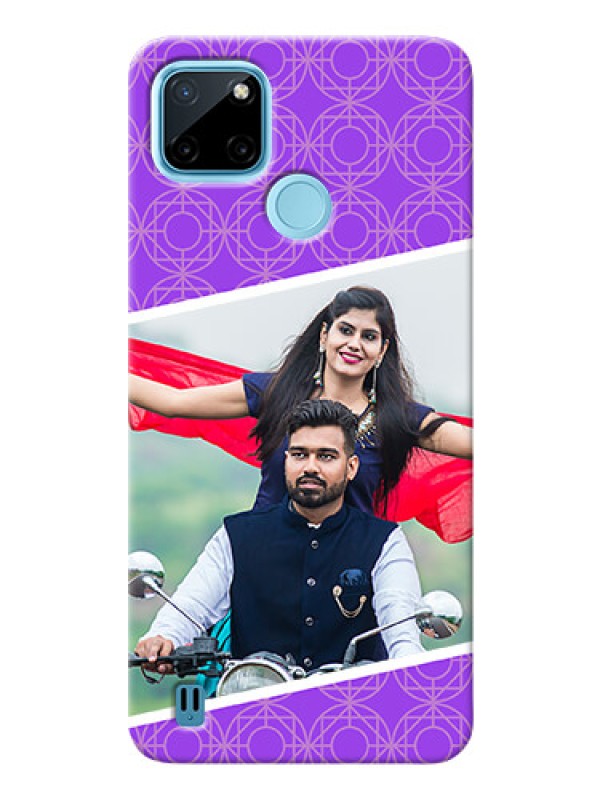 Custom Realme C21Y mobile back covers online: violet Pattern Design