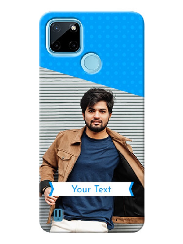 Custom Realme C21Y Personalized Mobile Covers: Simple Blue Color Dotted Design