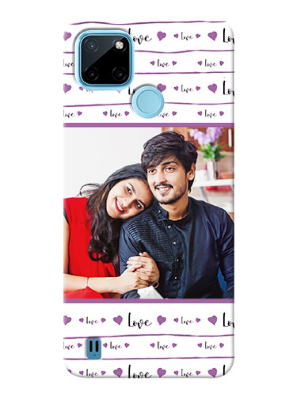Custom Realme C21Y Mobile Back Covers: Couples Heart Design