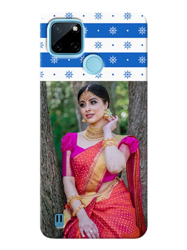Custom Realme C21Y custom mobile covers: Snow Pattern Design