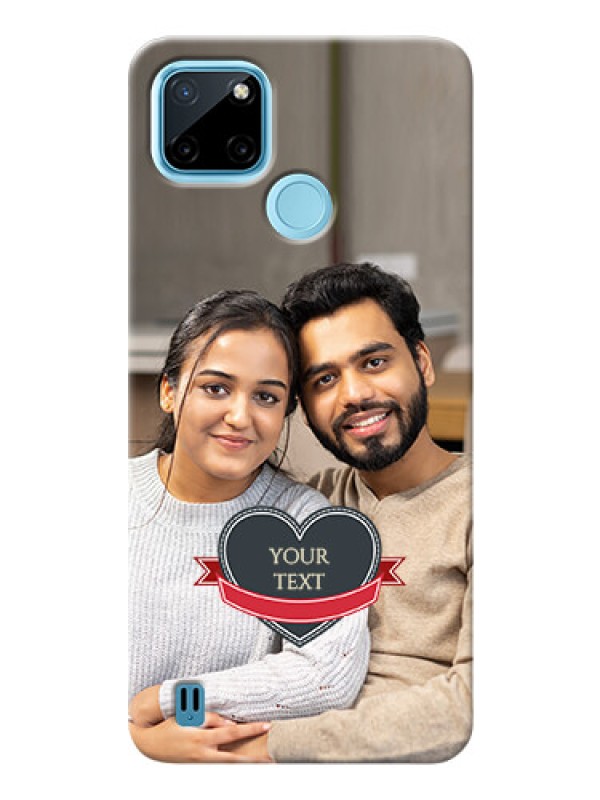 Custom Realme C21Y mobile back covers online: Just Married Couple Design