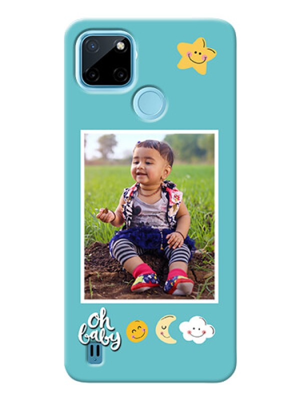 Custom Realme C21Y Personalised Phone Cases: Smiley Kids Stars Design