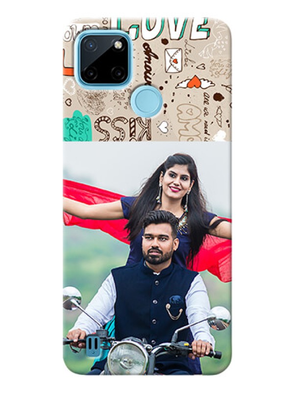 Custom Realme C21Y Personalised mobile covers: Love Doodle Pattern 