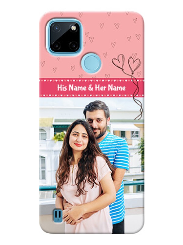 Custom Realme C21Y phone back covers: Love Design Peach Color