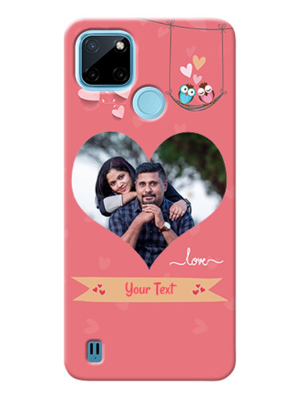 Custom Realme C21Y custom phone covers: Peach Color Love Design 