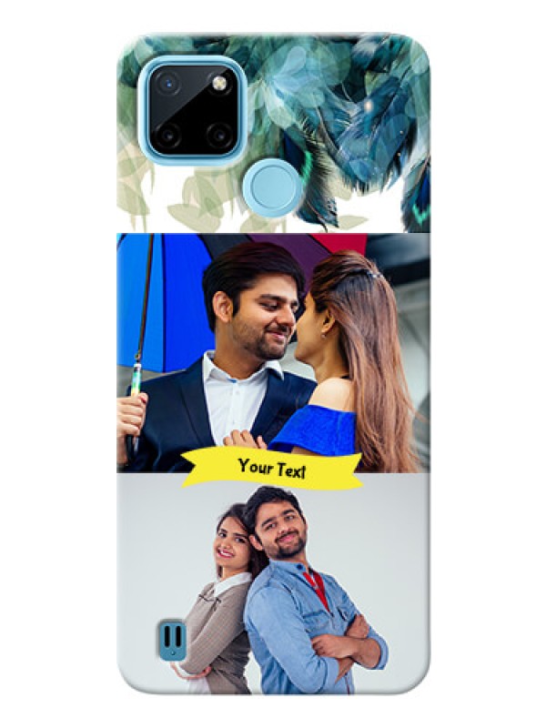 Custom Realme C21Y Phone Cases: Image with Boho Peacock Feather Design