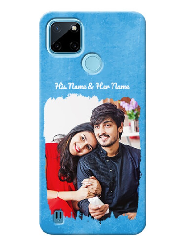 Custom Realme C21Y custom mobile cases: Blue Color Vintage Design