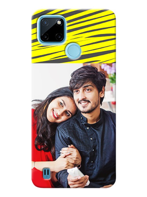 Custom Realme C21Y Personalised mobile covers: Yellow Abstract Design