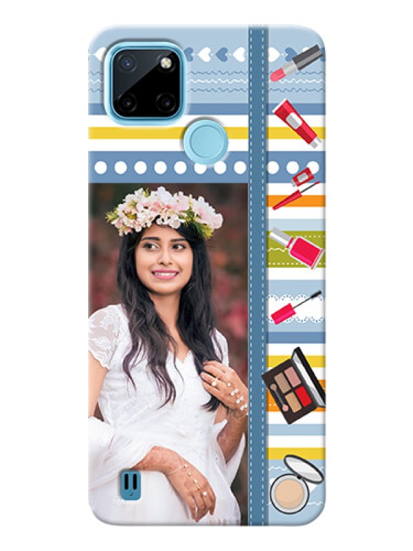 Custom Realme C21Y Personalized Mobile Cases: Makeup Icons Design