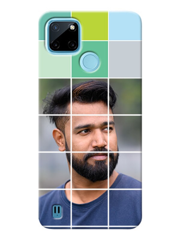 Custom Realme C21Y personalised phone covers with white box pattern 