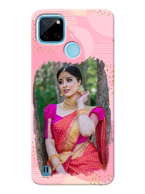 Custom Realme C21Y Phone Covers for Girls: Gold Glitter Splash Design