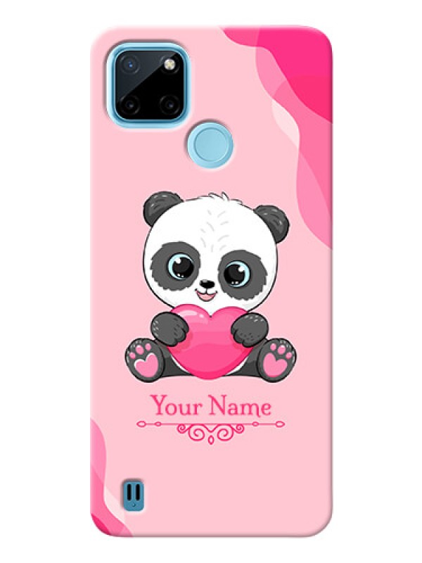Custom Realme C21Y Mobile Back Covers: Cute Panda Design