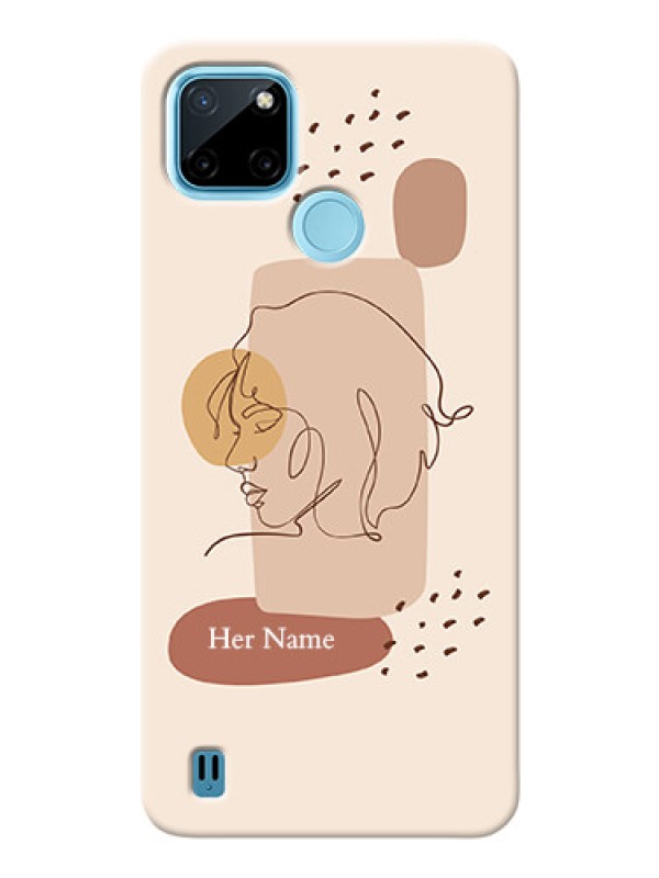 Custom Realme C21Y Custom Phone Covers: Calm Woman line art Design