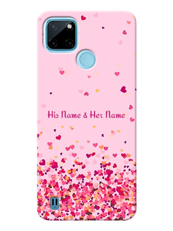 Custom Realme C21Y Phone Back Covers: Floating Hearts Design