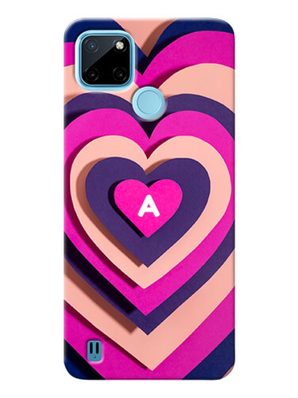 Custom Realme C21Y Custom Mobile Case with Cute Heart Pattern Design