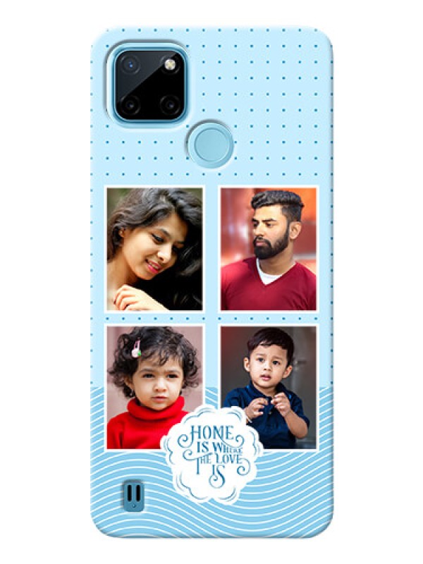 Custom Realme C21Y Custom Phone Covers: Cute love quote with 4 pic upload Design