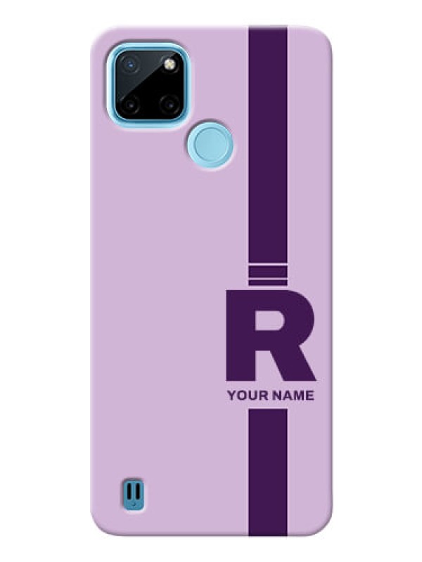 Custom Realme C21Y Custom Phone Covers: Simple dual tone stripe with name Design