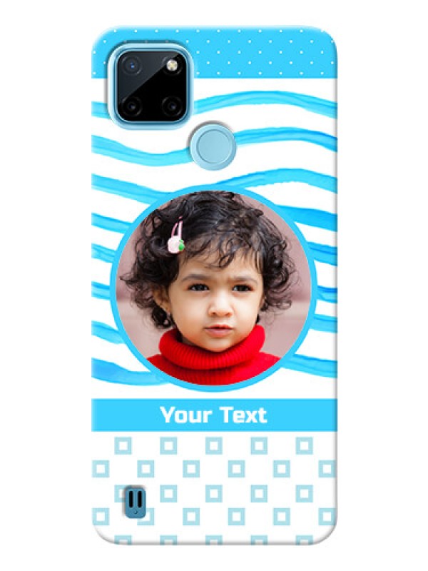 Custom Realme C25_Y phone back covers: Simple Blue Case Design