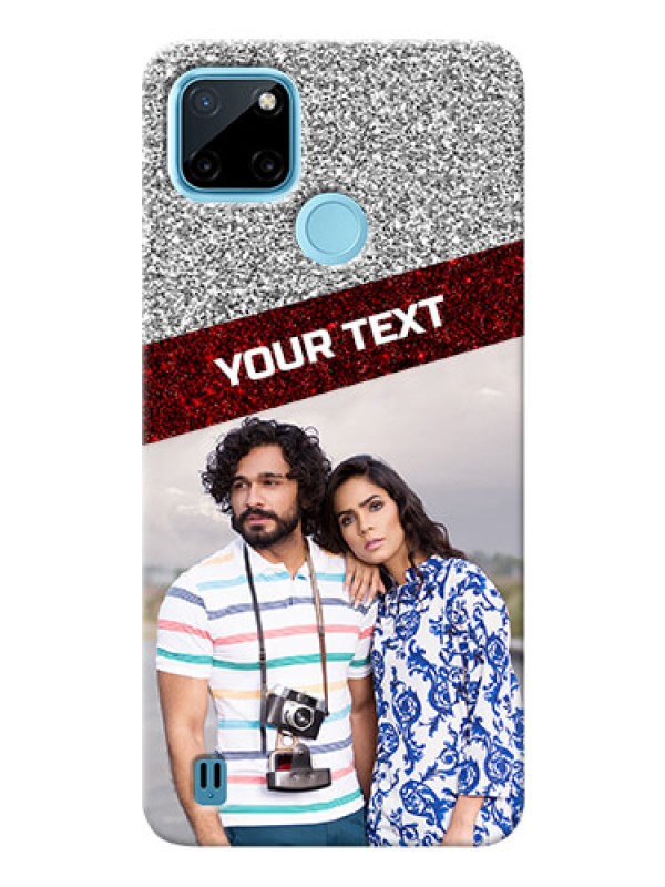 Custom Realme C25_Y Mobile Cases: Image Holder with Glitter Strip Design