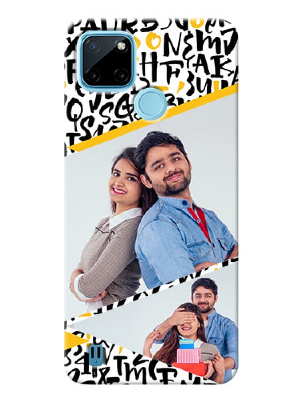 Custom Realme C25_Y Phone Back Covers: Letters Pattern Design