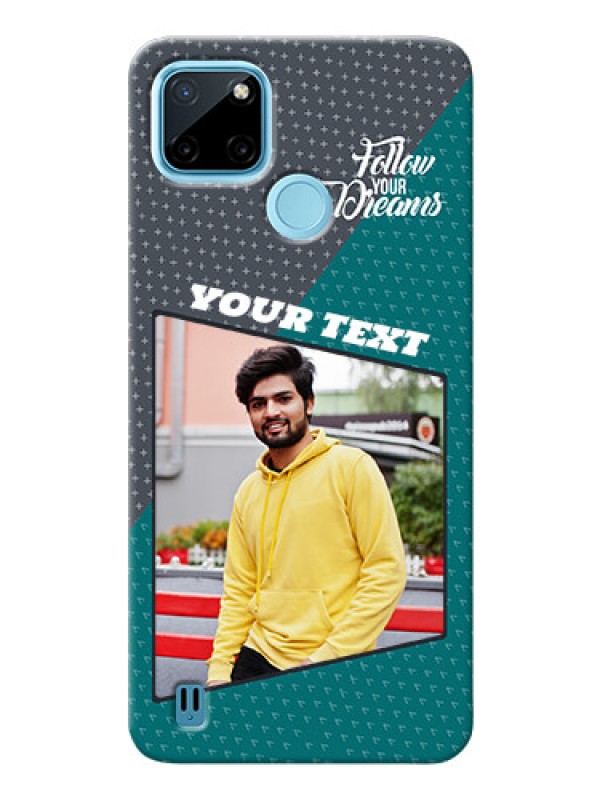 Custom Realme C25_Y Back Covers: Background Pattern Design with Quote