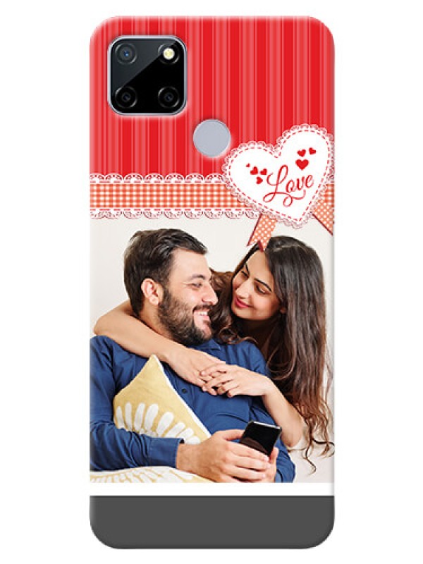 Custom Realme C25s phone cases online: Red Love Pattern Design