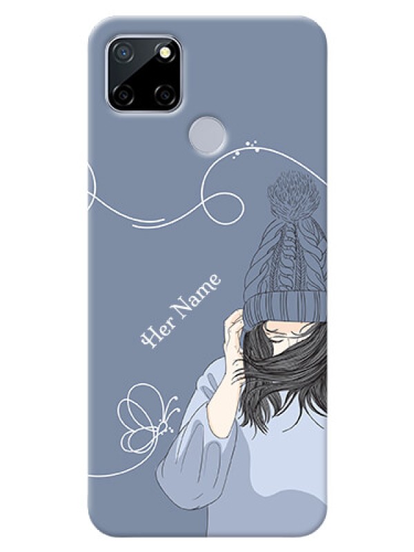 Custom Realme C25S Custom Mobile Case with Girl in winter outfit Design
