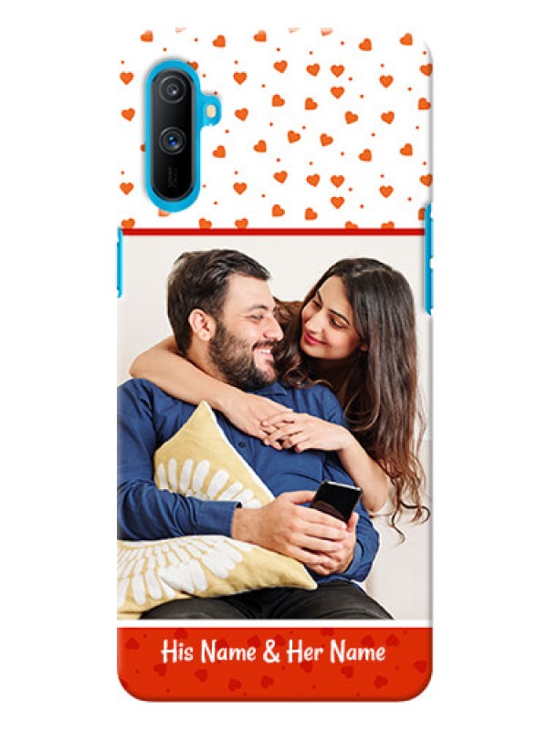 Custom Realme C3 Phone Back Covers: Orange Love Symbol Design