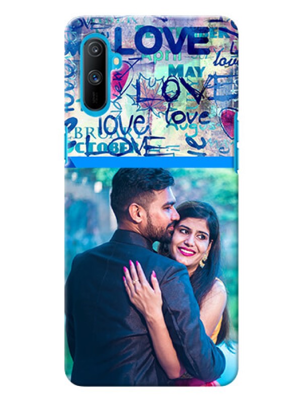 Custom Realme C3 Mobile Covers Online: Colorful Love Design