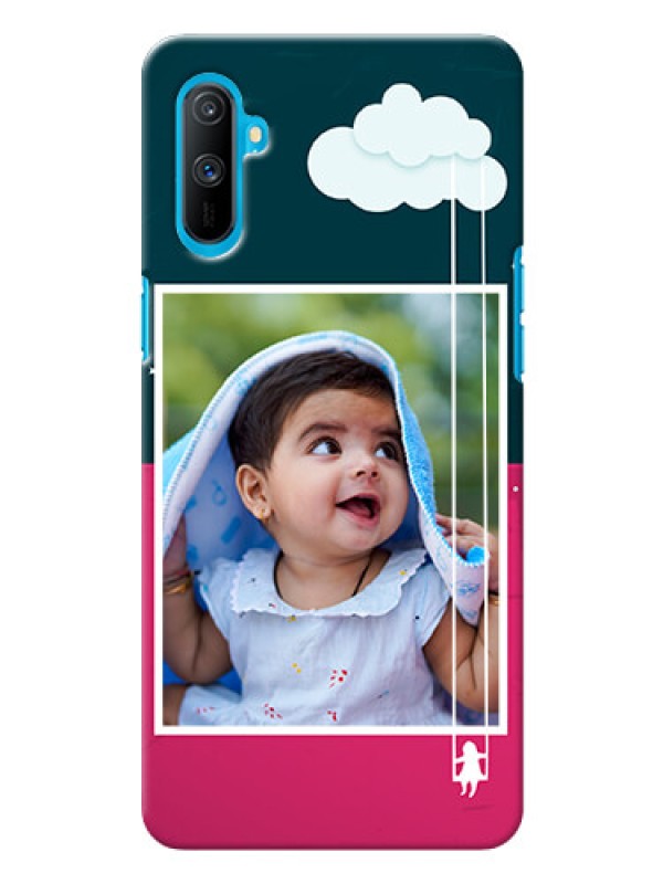 Custom Realme C3 custom phone covers: Cute Girl with Cloud Design