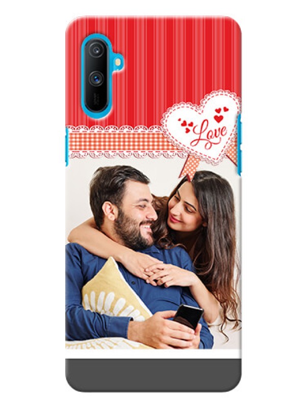 Custom Realme C3 phone cases online: Red Love Pattern Design