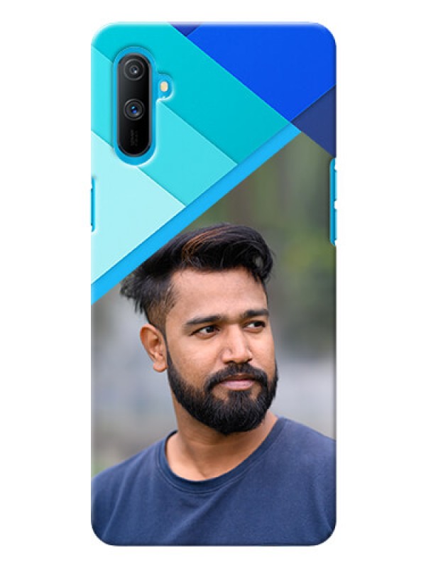 Custom Realme C3 Phone Cases Online: Blue Abstract Cover Design