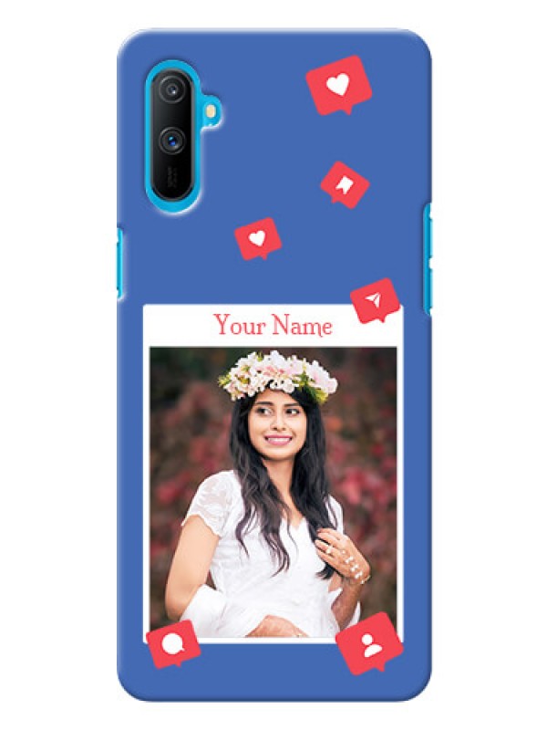 Custom Realme C3 Back Covers: Like Share And Comment Design