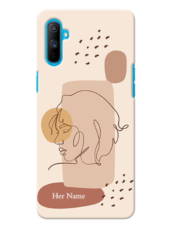 Custom Realme C3 Custom Phone Covers: Calm Woman line art Design