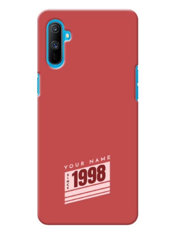 Custom Realme C3 Phone Back Covers: Red custom year of birth Design