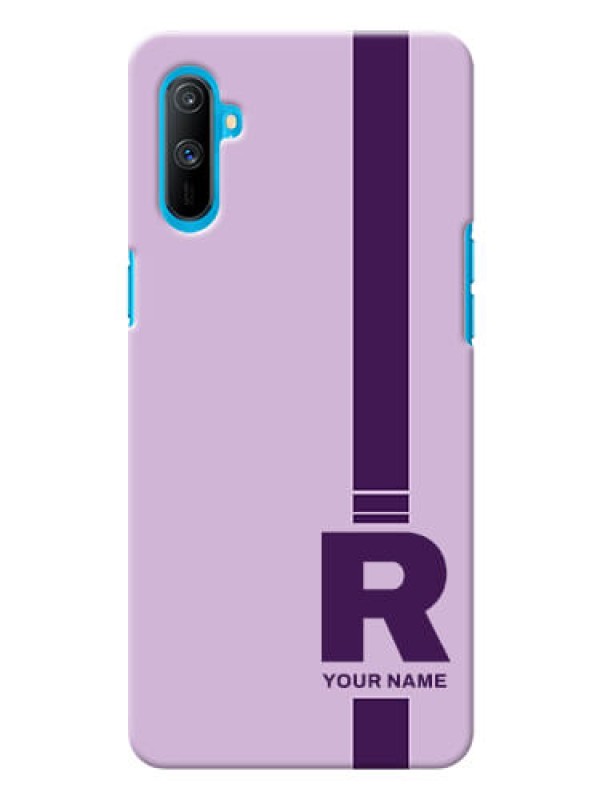 Custom Realme C3 Custom Phone Covers: Simple dual tone stripe with name Design