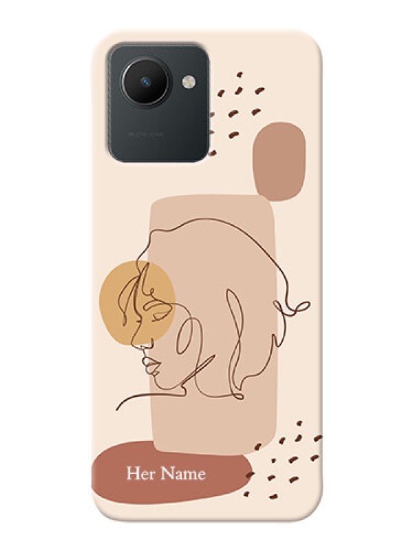 Custom Realme C30 Custom Phone Covers: Calm Woman line art Design