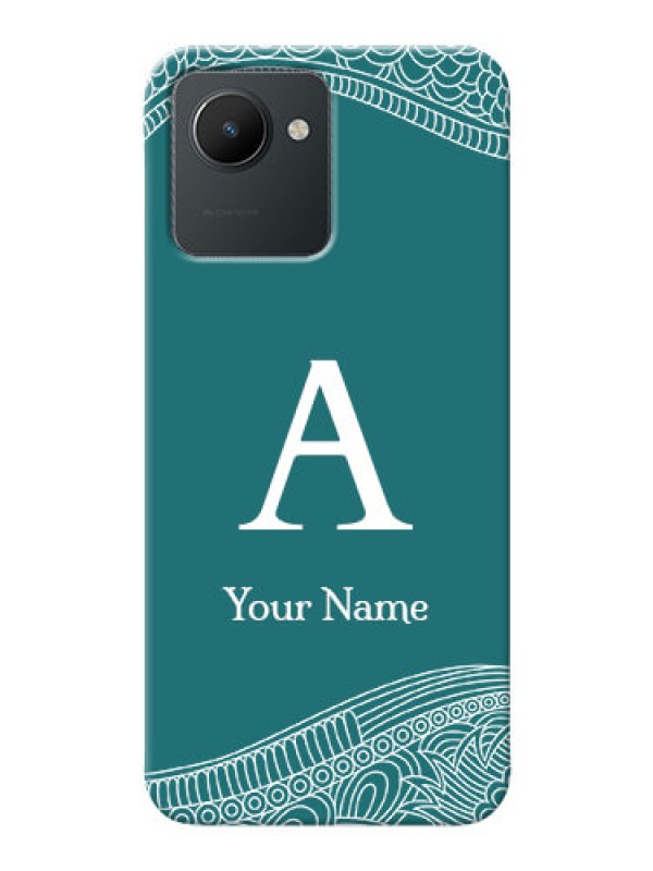 Custom Realme C30 Mobile Back Covers: line art pattern with custom name Design