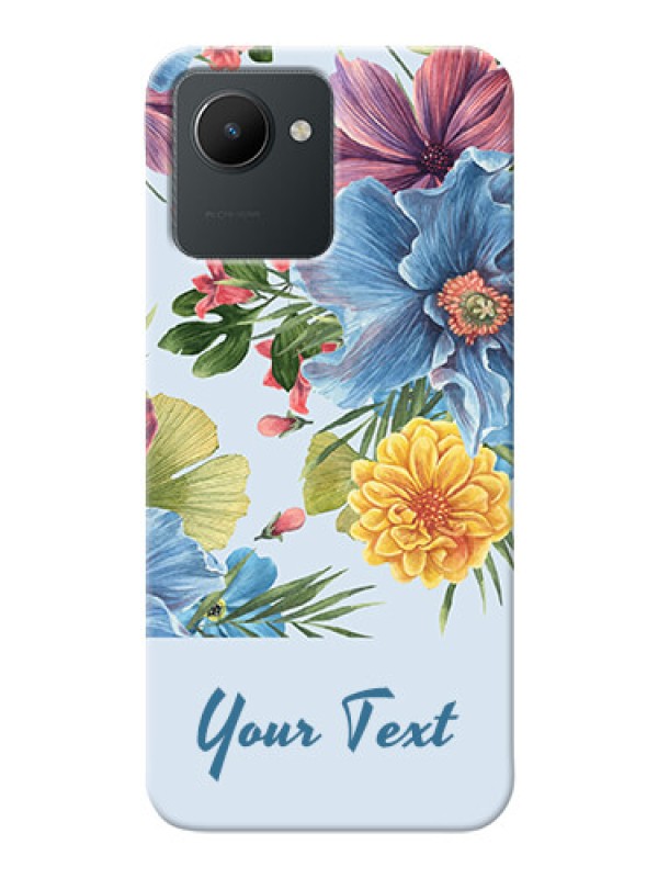Custom Realme C30 Custom Phone Cases: Stunning Watercolored Flowers Painting Design