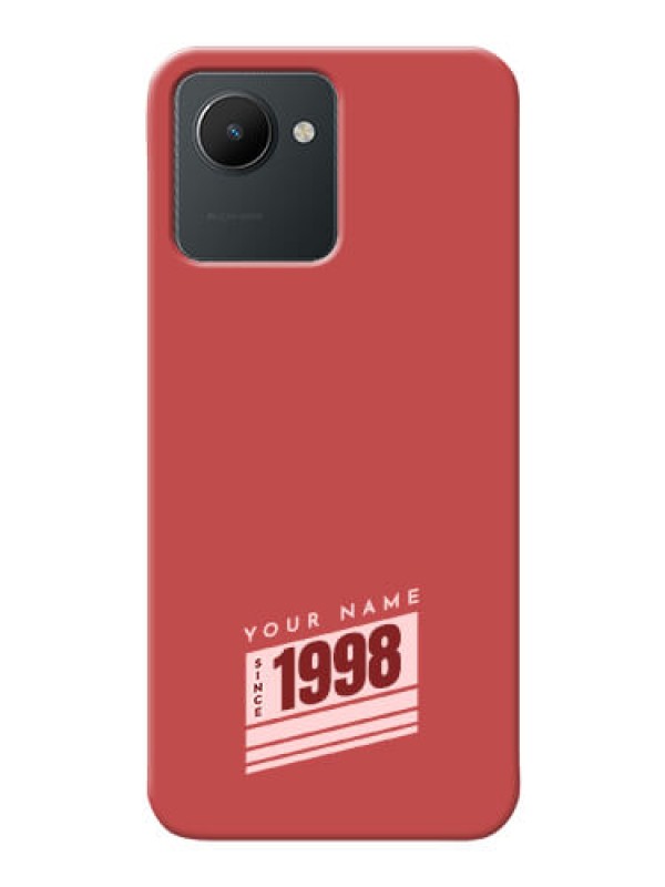 Custom Realme C30 Phone Back Covers: Red custom year of birth Design