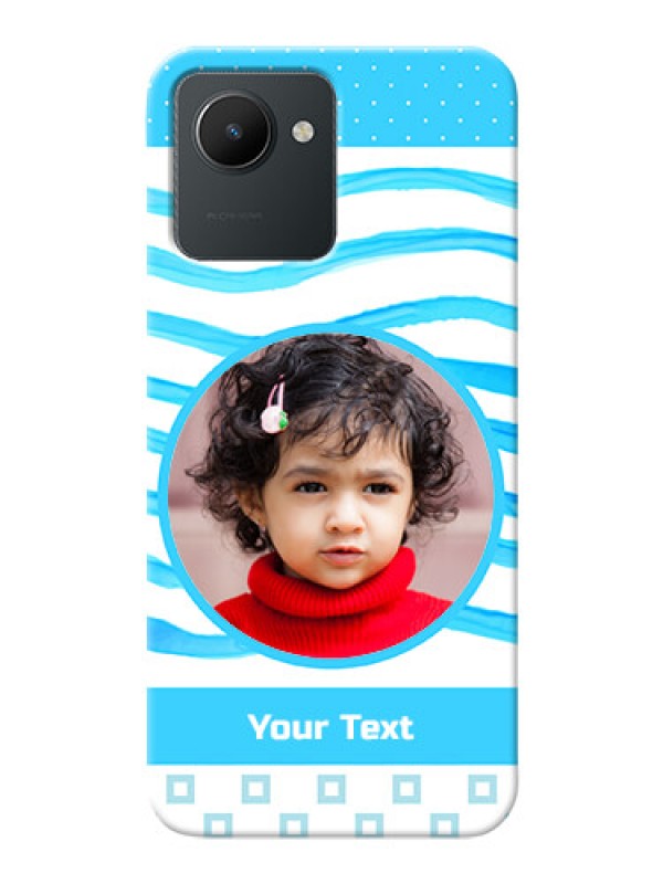 Custom Realme C30s phone back covers: Simple Blue Case Design