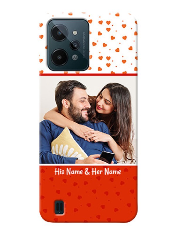 Custom Realme C31 Phone Back Covers: Orange Love Symbol Design